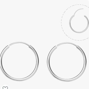 Earring Hoop Set Sterling Silver Earrings 8MM